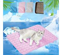 2026 New ChillPaws Cooling Mat, Summer Dog Cooling Mat, Washable & Reusable,Water Absorption Top, Materials Safe, Easy Carry, EZ Clean. Keep Cooling for Pets, Kids and Adults (100*70cm,PINK)