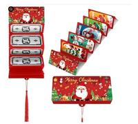 2026 New Christmas Cash Gift Envelope, DIY Cash Gift Card Holders Xmas With 10 Slots, Upgrade Surprise Card Holder Christmas Cashs Envelope with Money Clip for Women Men (Red)