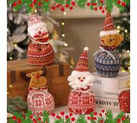 2026 New Christmas Knitted Doll Gift Bags, Reusable Christmas Drawstring Gifts Bags, Christma Candy Bag, Durable And Reliable for Packaging of Apples, Candies, Little Toys and Gifts 4PCS (red)
