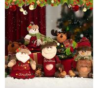 2026 New Christmas Knitted Doll Gift Bags, Reusable Christmas Drawstring Gifts Bags, Christma Candy Bag, Durable And Reliable for Packaging of Apples, Candies, Little Cute Toys and Gifts 5PCS (A-5pcs)