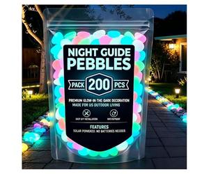 2026 New Colorful Glow-In-The-Dark Garden Stones, Luminous Pebbles for Walkway Patio Yard Fish Tank Aquarium Decor, Glowing Rocks for Pathway Garden Crafts (Colorful,200 PCS)
