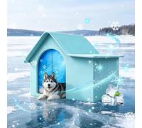 2026 New Cooling Cat House for Summer, Foldable Cube Cat House with 3 Ice Packs, Durable Air-Conditioned Shelter for Cats and Dogs in Summer, Ideal for Garden or Balcony，Green