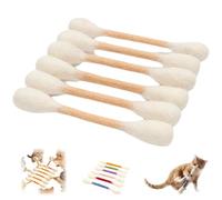 2026 New Cotton Swabs Cat Toys with Catnip, 6 Pk Durable Giant Kitten Chew Sticks, Interactive Felt Kitty Kickers Toy Sticks for Outdoor Home Exercise Training Entertainment Yard Park (Beige)