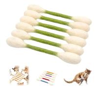 2026 New Cotton Swabs Cat Toys with Catnip, 6 Pk Durable Giant Kitten Chew Sticks, Interactive Felt Kitty Kickers Toy Sticks for Outdoor Home Exercise Training Entertainment Yard Park (Green)