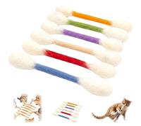 2026 New Cotton Swabs Cat Toys with Catnip, 6 Pk Durable Giant Kitten Chew Sticks, Interactive Felt Kitty Kickers Toy Sticks for Outdoor Home Exercise Training Entertainment Yard Park (Mix)