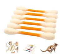 2026 New Cotton Swabs Cat Toys with Catnip, 6 Pk Durable Giant Kitten Chew Sticks, Interactive Felt Kitty Kickers Toy Sticks for Outdoor Home Exercise Training Entertainment Yard Park (Orange)