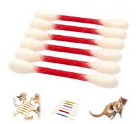 2026 New Cotton Swabs Cat Toys with Catnip, 6 Pk Durable Giant Kitten Chew Sticks, Interactive Felt Kitty Kickers Toy Sticks for Outdoor Home Exercise Training Entertainment Yard Park (Red)