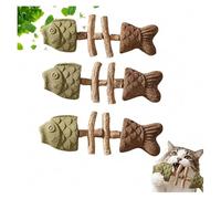 2026 New Creative Fish Bone Cat Dental Chew Toy -Natural Catnip & Silvervine Teeth Cleaning Stick, Fix Cat Dental Health, Durable Wooden Feline Tooth Care Tool,Fish Cat Toy for Play (Mixed -3pcs)