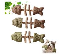 2026 New Creative Fish Bone Cat Dental Chew Toy -Natural Catnip & Silvervine Teeth Cleaning Stick, Fix Cat Dental Health, Durable Wooden Feline Tooth Care Tool,Fish Cat Toy for Play (MIX3PC)