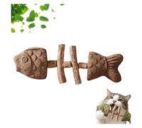 2026 New Creative Fish Bone Cat Dental Chew Toy -Natural Catnip & Silvervine Teeth Cleaning Stick, Fix Cat Dental Health, Durable Wooden Feline Tooth Care Tool,Fish Cat Toy for Play (B)
