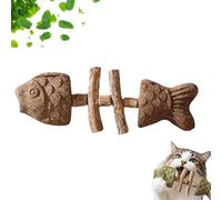 2026 New Creative Fish Bone Cat Dental Chew Toy -Natural Catnip & Silvervine Teeth Cleaning Stick,Fix Cat Dental Health,Durable Wooden Feline Tooth Care Tool,for Cats Teething and Stress (Brown)