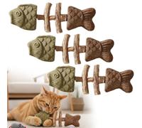 2026 New Creative Fish Bone Cat Toy, Fix Your Cat’s Dental Health, Natural Wooden Fishbone Catnip Teeth Cleaning Stick, Durable Feline Tooth Care Too, Multi-Flavor Choices (3pcs)