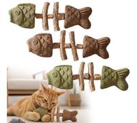 2026 New Creative Fish Bone Cat Toy, Fix Your Cat’s Dental Health, Natural Wooden Fishbone Catnip Teeth Cleaning Stick, Durable Feline Tooth Care Too, Multi-Flavor Choices (3pcs)