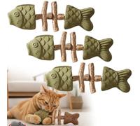 2026 New Creative Fish Bone Cat Toy, Fix Your Cat’s Dental Health, Natural Wooden Fishbone Catnip Teeth Cleaning Stick, Durable Feline Tooth Care Too, Multi-Flavor Choices (3pcs)