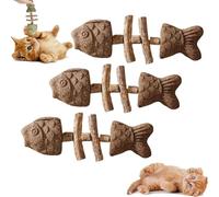 2026 New Creative Fish Bone Cat Toy,Purrident - Fix Your Cat’s Dental Health,Cat Chew Toys,Wooden Catnip Teeth Cleaning Stick, Natural Fishbone Cats Dental Toy,Durable Feline Tooth Care Tool