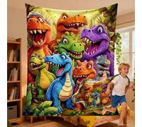 2026 New Dinosaur Blanket, Dinosaur Blanket For Boys, Glow In The Dark Dinosaurs Blankets, Cute Smiling Dinosaurs Hd Digital Print Flannel For Boys And Girls, Contemporary Animal Theme (80"x60")