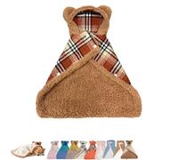 2026 New Dog Cape Blanket, Cat Cape Blanket, Cute Soft Comfortable Pet Cold Weather Coat Wraps with Hood with Snap Buttons Wrap-Cute Soft Comfortable Fluffy (Maillard Orange,M: Pets 7.5kg/16.5lb)