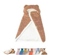 2026 New Dog Cape Blanket, Cat Cape Blanket, Cute Soft Comfortable Pet Cold Weather Coat Wraps with Hood with Snap Buttons Wrap-Cute Soft Comfortable Fluffy (Brown Bear,M: Pets 7.5kg/16.5lb)
