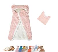 2026 New Dog Cape Blanket, Cat Cape Blanket, Cute Soft Comfortable Pet Cold Weather Coat Wraps with Hood with Snap Buttons Wrap-Cute Soft Comfortable Fluffy (Pink Bear,M: Pets 7.5kg/16.5lb)