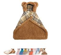 2026 New Dog Cape Blanket, Cat Cape Blanket, Cute Soft Comfortable Pet Cold Weather Coat Wraps with Hood with Snap Buttons Wrap-Cute Soft Comfortable Fluffy (Maillard Khaki,M: Pets 7.5kg/16.5lb)
