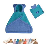 2026 New Dog Cape Blanket, Cat Cape Blanket, Cute Soft Comfortable Pet Cold Weather Coat Wraps with Hood with Snap Buttons Wrap-Cute Soft Comfortable Fluffy (Sea Blue,M: Pets 7.5kg/16.5lb)
