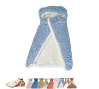 2026 New Dog Cape Blanket, Cat Cape Blanket, Cute Soft Comfortable Pet Cold Weather Coat Wraps with Hood with Snap Buttons Wrap-Cute Soft Comfortable Fluffy (Blue Bear,M: Pets 7.5kg/16.5lb)