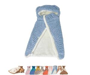 2026 New Dog Cape Blanket, Cat Cape Blanket, Cute Soft Comfortable Pet Cold Weather Coat Wraps with Hood with Snap Buttons Wrap-Cute Soft Comfortable Fluffy (Blue Bear,S: Pets 3kg/6.6lb)