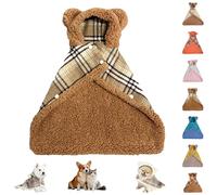 2026 New Dog Cape Blanket, Cat Cape Blanket, Pet Capes Blankets with Snap Buttons, Cute Soft Comfortable Pet Cold Weather Coat Wraps with Hood (Khaki,Medium)