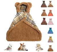 2026 New Dog Cape Blanket (S-L) Soft Double-Layer Cotton Hooded Design with Snap Buttons for Cats and Dogs, Warm Weather Coat Wraps Hooded Outdoor Use (Khaki,S)