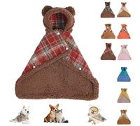 2026 New Dog Cape Blanket (S-L) Soft Double-Layer Cotton Hooded Design with Snap Buttons for Cats and Dogs, Warm Weather Coat Wraps Hooded Outdoor Use (Burgundy,L)