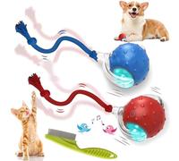 2026 New Dog Toy, Motion Dog Toy, Interactive Rolling Ball with Birdsong, Smart 360° Automatic Rolling Electric Dogs Ball Toys with Rope for Dogs and Cat Indoor Play (2Mix)