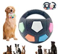 2026 New Dog Toy Soccer Ball with Handles, Interactive Toss and Fetch Play with Handle, Squeaky Floating Ball, for Water Play, Training, Outoor Games (A)