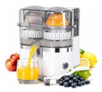 2026 New Dual-Head Automatic Citrus Juicer, 100w Electric Orange Juicer With 18000 Rpm Motor, Portable Lemon Lime Squeezer with Cleaning Brush, Compact Fruit Squeezer for Efficient Juicing (White)