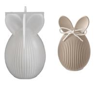 2026 New Easter Silicone Mold, Striped Easter Bunny Eggs Silicone Candles Mold, 3D Rabbit Egg Basket Casting Tool, DIY Chocolate Candy Soap Molds,Smooth Inner Facade,Holiday Art Spring Decor (#03)