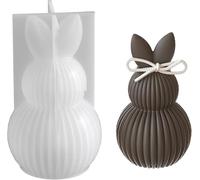 2026 New Easter Silicone Mold, Striped Easter Bunny Eggs Silicone Candles Mold, 3D Rabbit Egg Basket Casting Tool, DIY Chocolate Candy Soap Molds,Smooth Inner Facade,Holiday Art Spring Decor (#01)