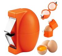 2026 New Egg Opener, Stainless Steel Egg Cracker Tool, Multifunctional Peeler Shell Remover for Raw and Hard Boiled Eggs, Kitchen Gadget for Making Cakes, Cookies (Orange)