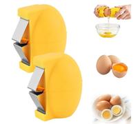 2026 New Egg Shell Opener, Stainless Steel Egg Cracker Tool, Multifunctional Eggs Separator for Raw and Hard Boiled Eggs Peeler Shell Remover, Kitchen Gadget (Yellow-2pcs)