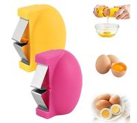 2026 New Egg Shell Opener, Stainless Steel Egg Cracker Tool, Multifunctional Eggs Separator for Raw and Hard Boiled Eggs Peeler Shell Remover, Kitchen Gadget (Yellow+Pink)