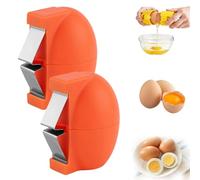 2026 New Egg Shell Opener, Stainless Steel Egg Cracker Tool, Multifunctional Eggs Separator for Raw and Hard Boiled Eggs Peeler Shell Remover, Kitchen Gadget (Orange-2pcs)