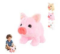2026 New Electric Pig Plush Realistic Toy, 2026 New Interactive Crawling Piglet, Stuffed Animal with Wagging Tail, Simulate The Sounds and Actions of Pigs for Pets Lovers (Pink)