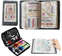 2026 New Embroidery Stitch Book Kit, Portable All Scenario Embroidery Stitch Book, Comes with a Complete Toolkit and Instructional Tutorial, Perfect for Beginners and Craft Lovers (A Set)