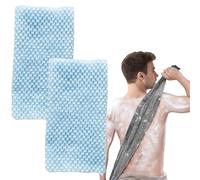 2026 New Exfoliating Shower Towel, Double-Sided Scrub Washcloth for Body & Face, Extra-Long Exfoliating Bath Towel for Men & Women, All Skin Types (2*Blue)
