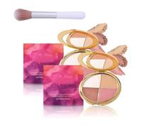 2026 New Eye & Cheek Palette, Eyeshadow and Highlighter Makeup Palette for Women, Natural Glow Contour Powder, Multi-Purpose & Long-Lasting Makeup Kit (2Pcs)