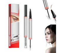 2026 New Eyebrow Pencil, Eyebrow Pencil, 2-In-1 4-Fork-Tip Brow Pen and Sealing Brow Gel, Eye Brow Pencils Effortlessly Creates Natural Looking Brows, Last All-Day (1pcs Grey)