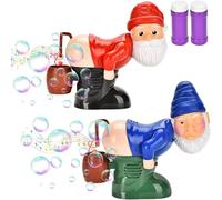 2026 New Farting Santa Bubble Machine, Bubble Blowing Santa with Light and Music, Soap Fart Bubble Machine Funny Gift for Christmas Outdoor Garden Party (Red+Blue+2pcs 60ml Bubble Liquid)