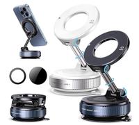 2026 New Fitabi Magvac 360 Dual Lock Phone Holder Ftb06【Upgraded Strongest Suction Cup】Vacuum Adsorption Magnetic Bracket, 360° Adjustable Vacuum Magnetic Phone Holder Mount for Your Car (2Mix)