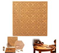 2026 New Fractal Tray Puzzle for Adults, Extremely High Difficulty Fractal Puzzles, Hard Irregular Wooden Jigsaw Fractal Puzzle Challenge, Challenging No-Image Puzzles for Family Party (D)