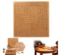2026 New Fractal Tray Puzzle for Adults, Extremely High Difficulty Fractal Puzzles, Hard Irregular Wooden Jigsaw Fractal Puzzle Challenge, Challenging No-Image Puzzles for Family Party (A)