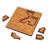 2026 new fractal tray puzzle for adults, mind-bending brain hard irregular wooden jigsaw, impossible reverse challenging puzzle, Hand-carved, perfect as a for family (Style D)