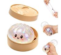 2026 New Giant Glitter Dumpling, Giant Dumpling Squishy, Jumbo Squishy Toy with Steamer Box, Cute Anxiety Relief Fidget Toy, Soft Squeeze Decompression Dough for Adults Teens（white） (white)